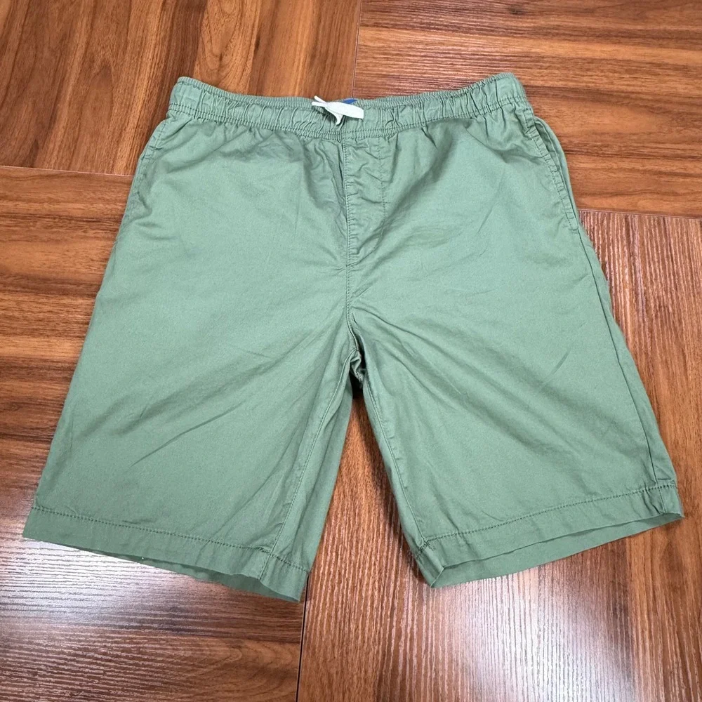Old Navy Boys XL 14-16 Plus Sage Green Cotton Pull On Elastic Waist Shorts